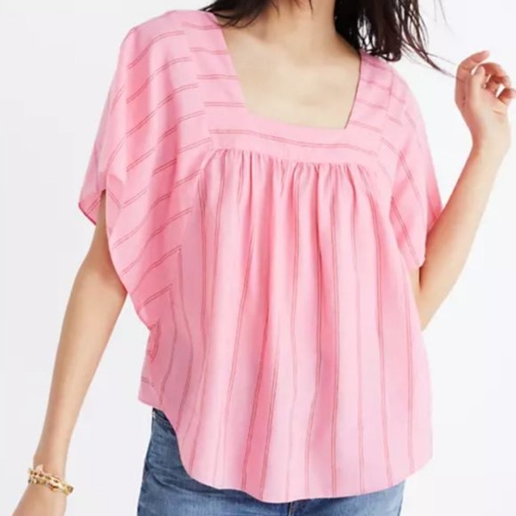 Madewell Tops - Madewell Cecelia Pink Stripe Butterfly Top